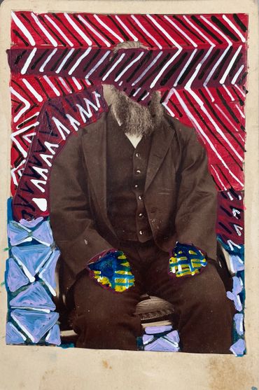 Vintage Cabinet Photo Card with Acrylic and Ink