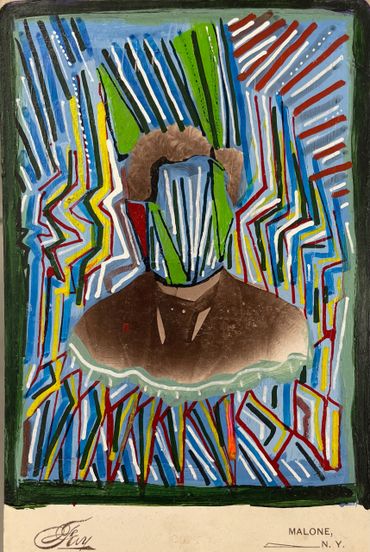 Vintage Cabinet Photo Card with Acrylic and Ink