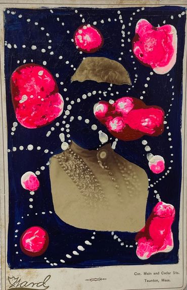 Vintage Cabinet Photo Card with Acrylic and Ink