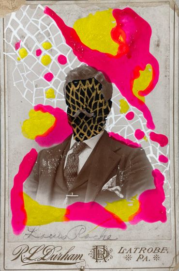 Vintage Cabinet Photo Card with Acrylic and Ink