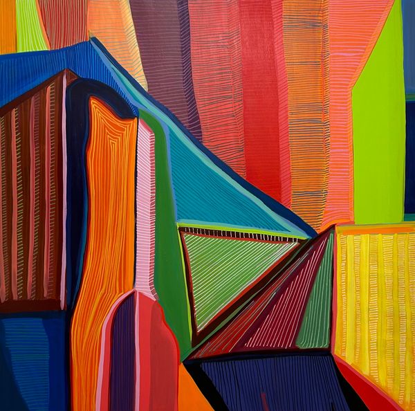 Acrylic and Ink Painting on Wood Panel