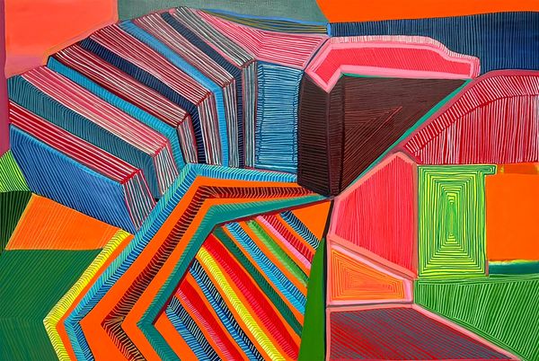 Acrylic and Ink Painting on Wood Panel