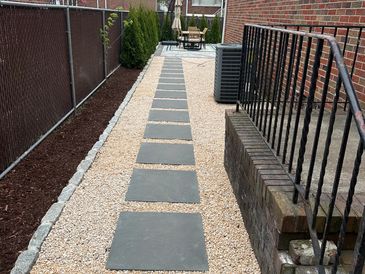 Stepping stone walkway installation
