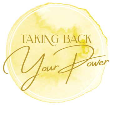 Yellow moon logo with wording taking Back Your Power in gold