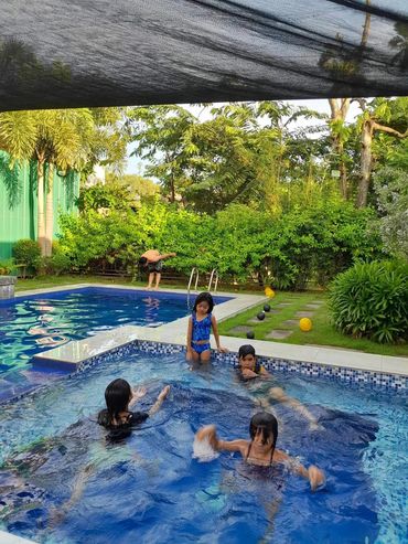 Kids Having Fun In Jacuzzi