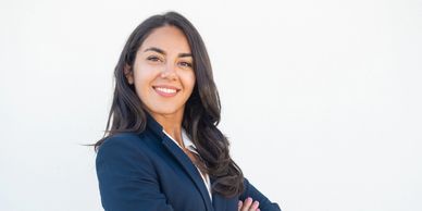 A confident leader, female executive