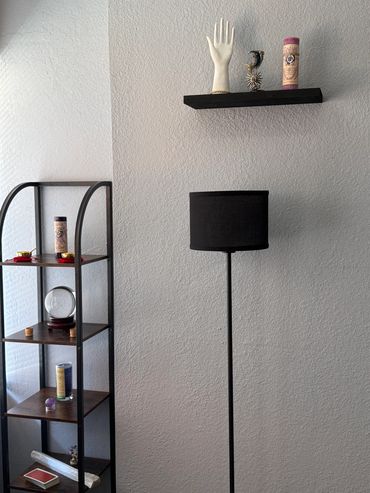 Left side of Phoenix psychics desk inside her office