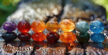 Chakra colored tumble stones