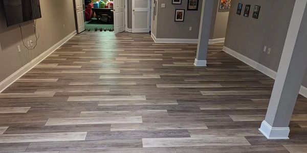 New Carpet & Flooring installed in a basement