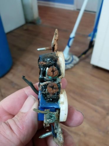 Here is what an outlet looks like. This is very preventable and causes many house fires that we read