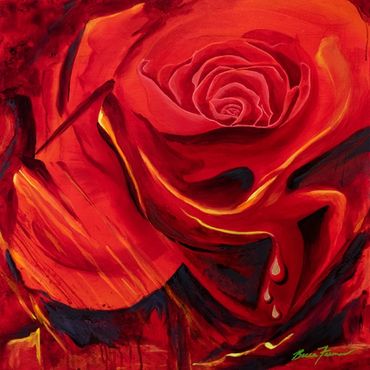 surreal study of the beauty of a rose being deconstructed during COVID chaos