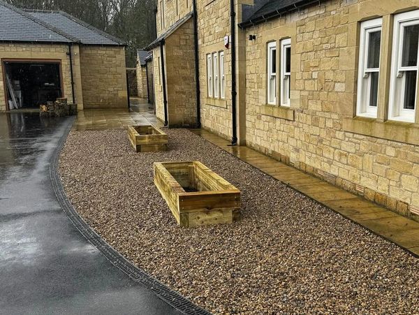 A finished outdoor landscaping project in Northumberland by S.Fairless ltd