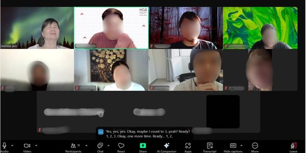 Screenshot of a Zoom panel with 11 participants, including Melissa Yeo (top left, smiling)