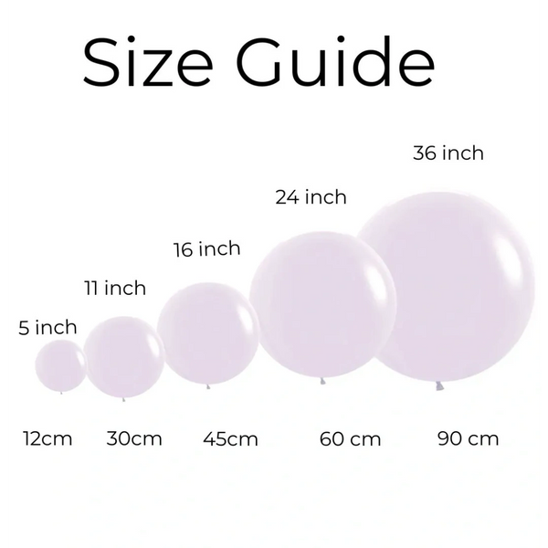 Balloon Sizing Chart 90cm to 12cm