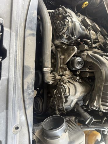 Close-up of a vehicle engine bay