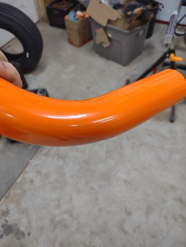 OUR BEAUTIFUL ORANGE POWDER COAT.