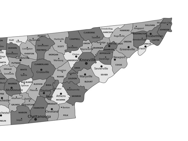 county map of east tn