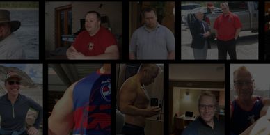 My montage of before and after pictures, overweight and slim. A reminder of my path to get here