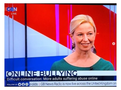 TV news segment on online bullying and adult abuse.