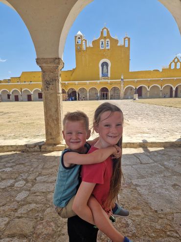 Traveling with kids: The uniquely yellow Convento de San Antonio de Padua in Izamal Mexico