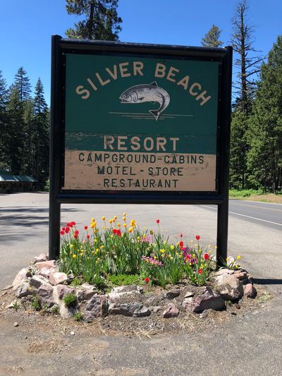 Welcome sign at Silver Beach Resort.