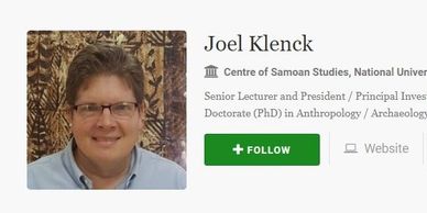 Dr. Joel Klenck: Website at https://centresamoanstudiesnationalsamoa.academia.edu/JoelKlenck 