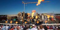 Propane flame effects for stunt show