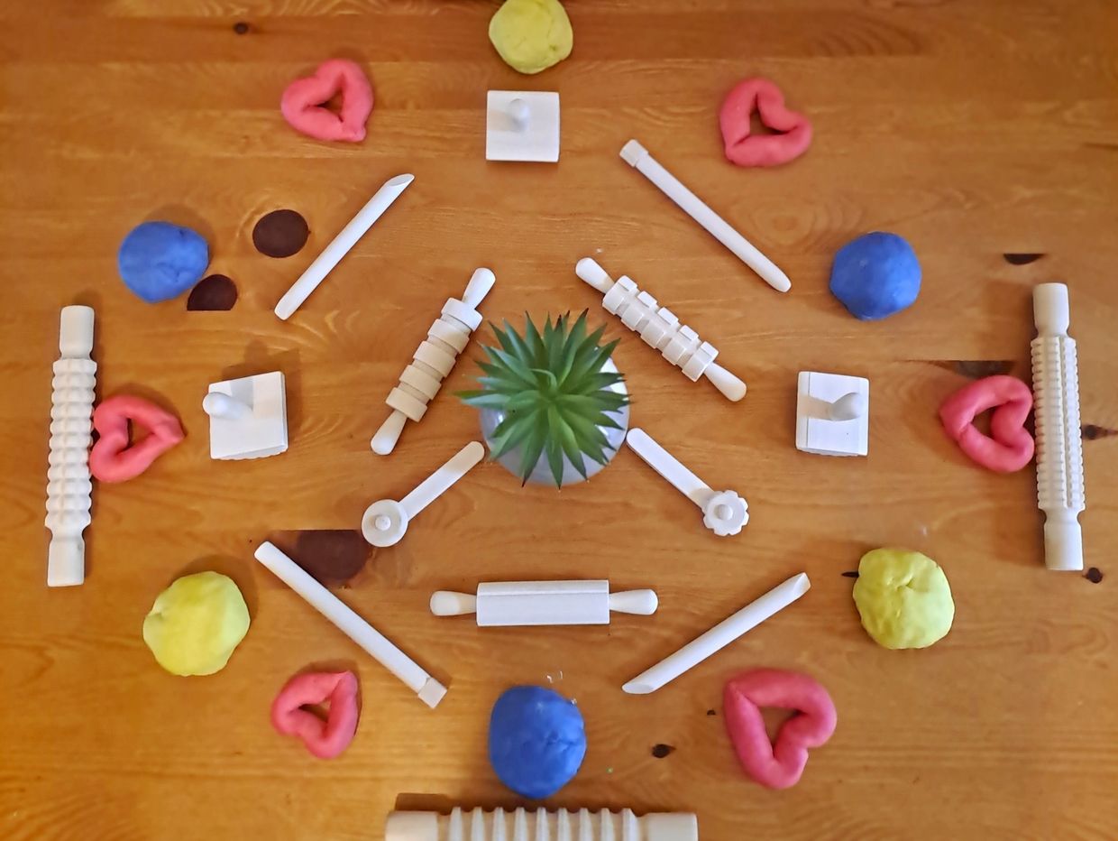 Photo of playdough and playdough tools