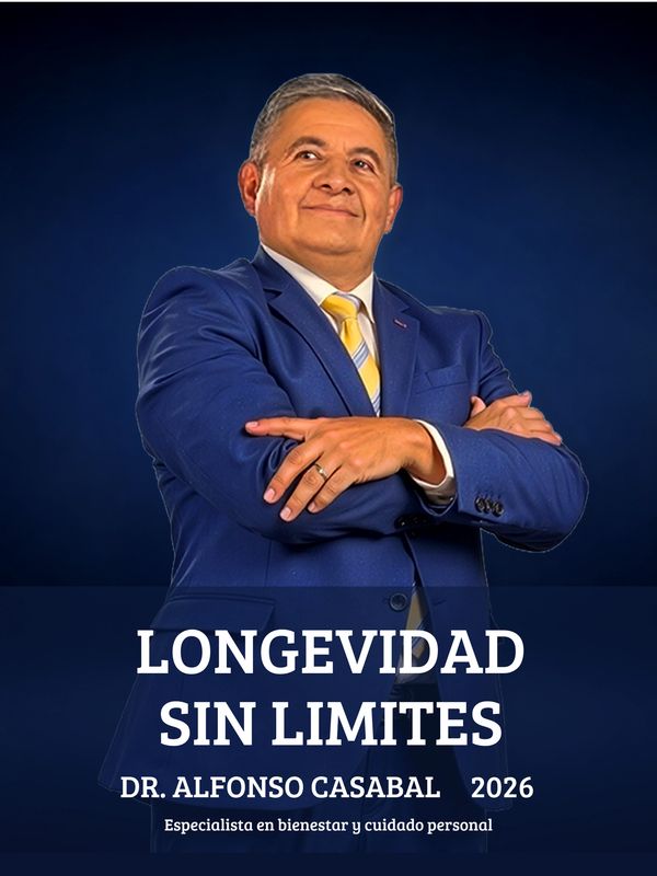 Dr. Alfonso Casabal promotes limitless longevity and personal wellness in a professional campaign.