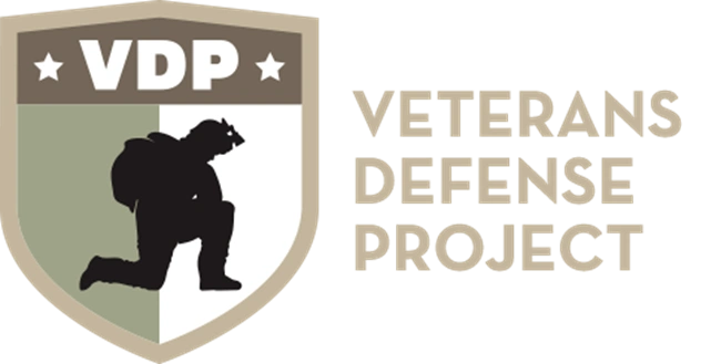 Veterans Defense Project Logo - a soldier kneeling. 
