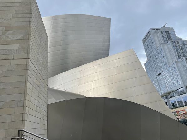 Close up of the Walt Disney Concert Hall.