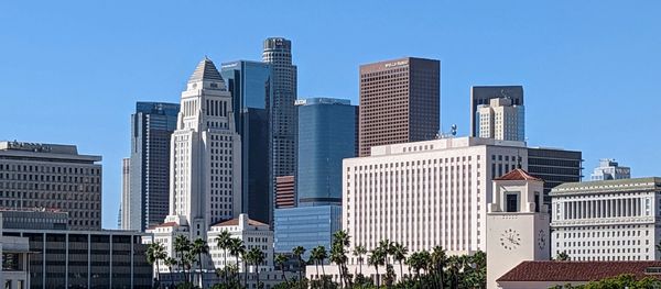 Group of buildings looking over a blue sky