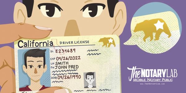Signer providing Identification California Drivers License