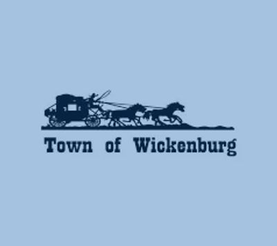 Town of Wickenburg logo with horse-drawn carriage.