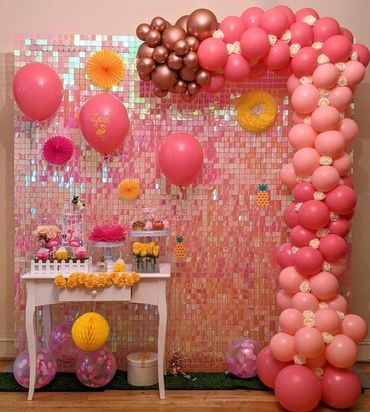 pink sequin wall
