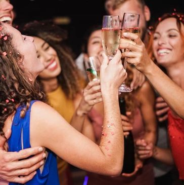 People drinking fizz at a private party in the sheffield area
