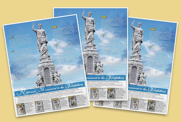 National Monument to the Forefathers color, oversized, postcards