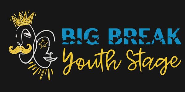 Logo for Big Break Youth Stage with artistic faces and bold text.