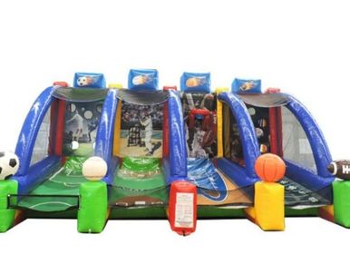 The 4-in-1 Inflatable Interactive Sports Game is the ultimate interactive inflatable game for your c