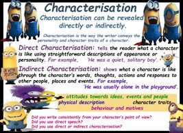 Characterisation is important when analysing text and creating characters for your own tales...