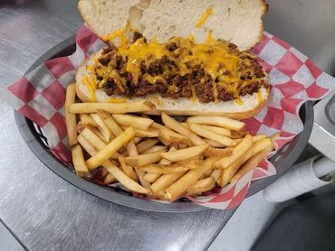 Mickey's Place Ribeye Melt with Cheese and Fries