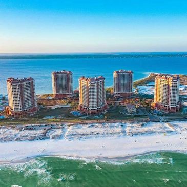 Beachfront condos with ocean view.