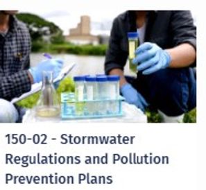 Researchers analyze water samples for stormwater pollution control.