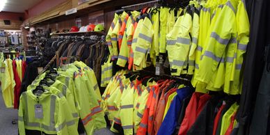 Portwest, Carhartt and Grundens Rain gear, this photo is mostly high viz