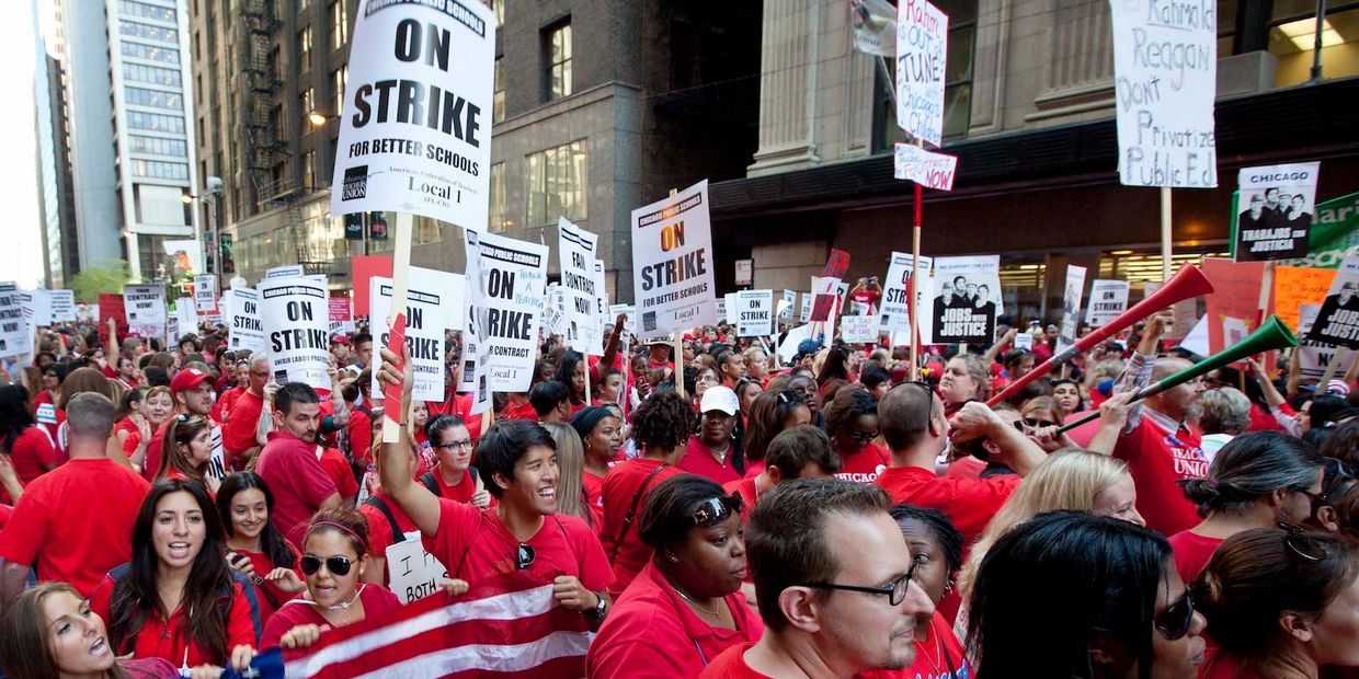 Striking union workers