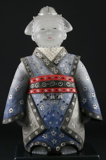 Big Brother (View of Sister)
2018
22" H x 19" W x 16" D
casst glass, stoneware, gemstones, steel b