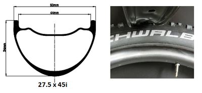 27.5 x 45i rim measurement