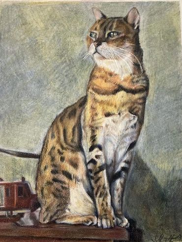 Colored Pencil Picture of a Bengal cat.
