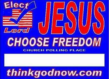 A Thinkgodnow Campaign Yard Sign.