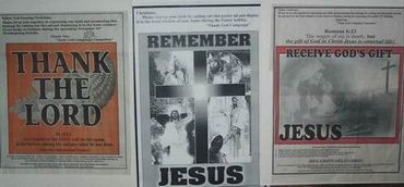 These were Newspaper ads for Thanksgiving, Resurrection Sunday and Christmas.